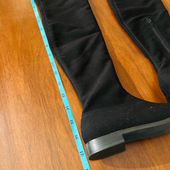 NWOT - DesignLab Over the Knee Stretch low heeled boots, Black, Ladies Size 7 - Picture 11 of 12